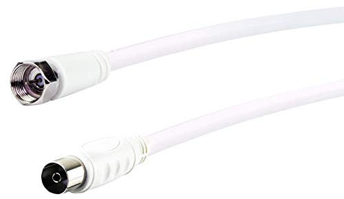 SCHWAIGER -KVCK171 532- SAT-Antennen-Adapterkabel/ 1,5 m Anschlusskabel/konfektioniert/ 75 dB/ 2-Fach geschirmt/F-Stecker > IEC Buchse/weiß