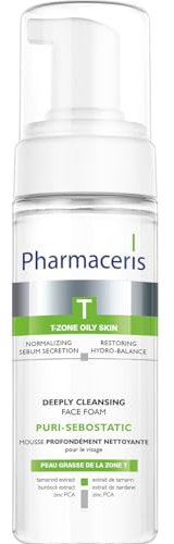 Pharmaceris T Puri-Sebostatic, Gesichtsreiniger, Gesichtsreinigungsschaum für Akne und Mischhaut, PCA-Zink, Tamarinden- und Klettenextrakt, Gesichtswaschmittel - 150 ml