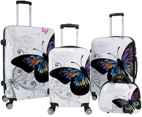 World Traveler Butterfly-Gepäck, Schmetterling, 4-Piece Set, Butterfly-Gepäck