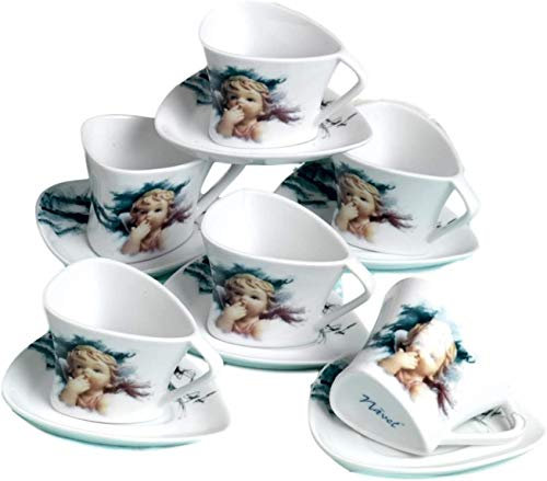 NAVEL Set da 6 tazzine da caffè in Porcellana Servizio da caffè Angeli