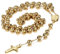 OIDEA Unisex Rosenkranz Kreuz Halskette: Herren Damen Gold Kugel Kette mit Y Kreuz Anhänger aus Edelstahl Jesus Kruzifix Maria Kugelkette Schmuck Geschenk für Männer Frauen