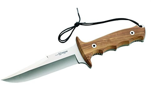 Nieto 118015 Bowie-Messer, rostfrei, Olivenholz, Lederscheide, Klinge 15 cm, Heftlänge 13 cm