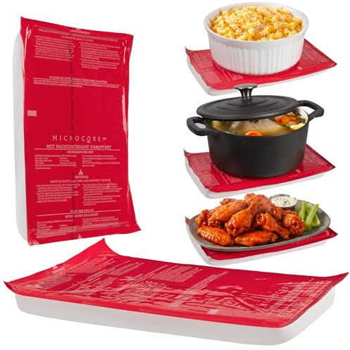 Vesture Hot Pack-Replacement Microcore Pac for Casserole Carriers (Red Pack for Microwave Heating)