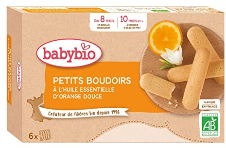 Babybio - Petits Boudoirs à l'Huile Essentielle d'Orange Douce 120 g - BIO