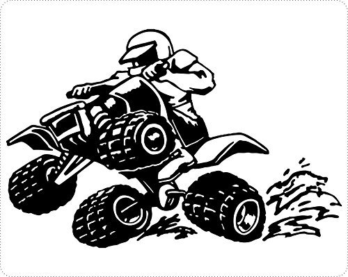 Akachafactory Autocollant Sticker Laptop Quad Cross Moto Voiture Noir