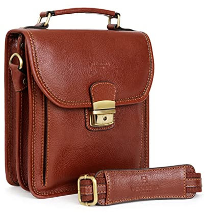 Hexagona - Baisenville - Compatible téléphone Portable - pour Homme - Collection République - Marron - en Cuir