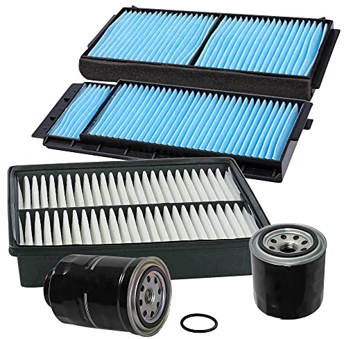 BESTPRICE Inspektionspaket Filterset mit 1x Ölfilter, 1x Luftfilter, 1x Innenraumfilter, 1x Kraftstofffilter, Kompatibel mit MAZDA 3 (BK), 3 Stufenheck (BK), 5 (CR19)