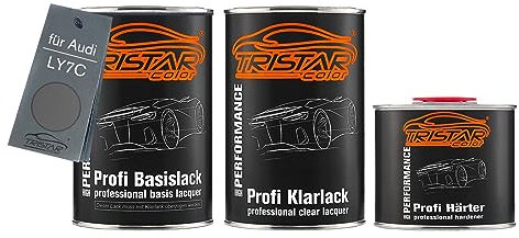 TRISTARcolor Autolack Set Dose spritzfertig für Audi LY7C Nardograu Basislack + 2K Klarlack 2,5L