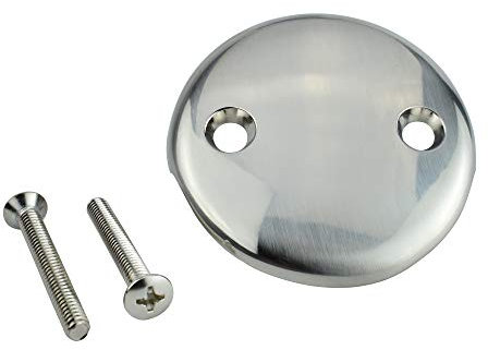 Plumb Pak K826-11DSBN Universal Bathtub Drain Two Hole Overflow Face Plate with Screws, Brushed Nickel, Pack of 1