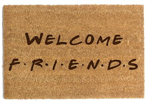 Happenings Fußmatte aus Kokosfaser – Lustige Fußmatte mit der Aufschrift „Welcome Friends“ – Als Geschenk – Fußmatte für zu Hause (40x60cm)