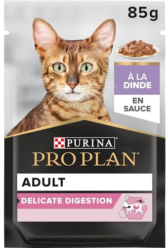 PURINA PRO PLAN DELICATE NUTRISAVOUR Katzenfutter nass, mit Truthahn, 24er Pack (24 x 85g)