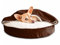 Furhaven 26 Round Orthopedic Dog Bed for Medium/Small Dogs w/Removable Washable Cover, For Dogs Up to 30 lbs - Sherpa & Suede Snuggery - Espresso, 26-inch