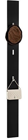 [en.casa] Wandgarderobe Hansnes 165 cm Schwarz mit 3 ausklappbaren Kleiderhaken Elegante Flurgarderobe Platzsparende Hakenleiste Garderobenpaneel Hochglanz