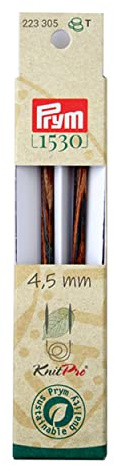 Prym 223305 Rundstricknadelspitzen Natural lang 11,6 cm 4,50 mm, Braun
