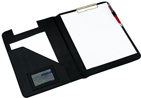 Aktenmappe Schreibmappe schwarz mit integriertem Klemmbrett Portfolio A4