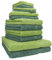 Betz 12-TLG. Handtuch Set Premium 100% Baumwolle 2 Duschtücher 4 Handtücher 2 Gästetücher 2 Seiftücher 2 Waschhandschuhe Farbe tannengrün/avocadogrün