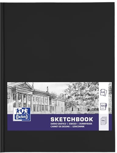 Oxford Skizzen-Buch A4 Hardcover mit Fadenheftung gebunden, 192 Seiten, 100g Papier, schwarz, 1 Stück