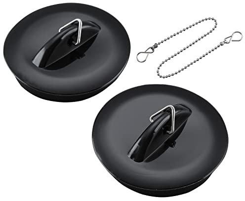 Frap Abflussstopfen 2 Pack Waschbeckenstöpsel,Ø 54to 52 mm Badewannenstöpsel mit 35 cm Stöpsel Kette, Waschbecken Stöpsel Verschluss, Abfluss Stöpsel für Waschbecken Spülbecken Küchenspüle