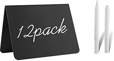 12-pack 10 cm x 7 cm mini svarta tavlan skyltar för krita tecken för mat – fest – buffé – bordsskylt griffeltavla – bröllop – bageri – liten