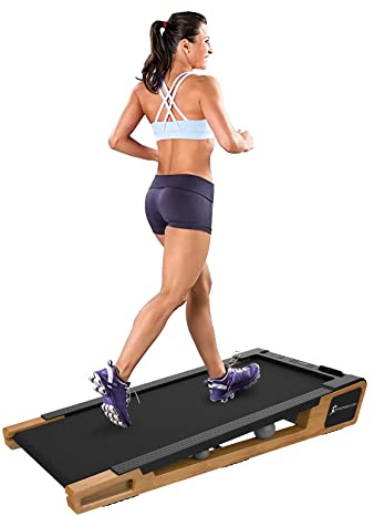 Strongology INCLINO 5° Incline Light Walnut Wood Finish Luxury Home and Office Quiet 2.0HP Adjustable Speed 1-6km/h Bluetooth LED Display Treadmill - Fully Assembled