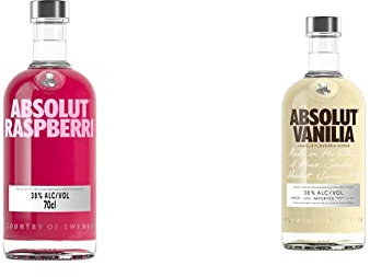 Absolut Vodka Framboise 70cl 38% & Vodka Vanille 70cl 38%
