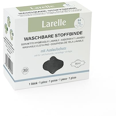 Larelle Waschbare Stoffbinde Tag aus Bio-Baumwolle, mit Flügeln, wiederverwendbar, nachhaltig, für leichte bis mäßig starke Periode/Menstruation, umweltfreundlich, weich, verstellbar