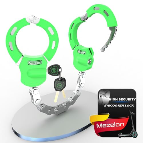 Mezelon E Scooter Schloss | Fahrradschloss | Hochsicherheits-Schlösser | Handschellenschloss | Hochbelastbare Schlösser für E Scooter/Fahrräder/E-Bike/Motorrad