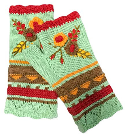 Damen Fingerlose Handschuhe Winterhandschuhe Strick Halb Fingerlose Armwärmer Strick Warme Handschuhe Winter Warmer Armstulpen