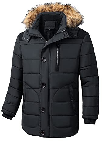 MGSFGlk Winterjacke Herren Leichte Herrenjacke Daunenjacke Winter Herbstjacke Reißverschluss Steppjacke Mit Taschen Jacke Übergangsjacke Große Größen Anorak Einfarbig Mantel Hybrid Jacke