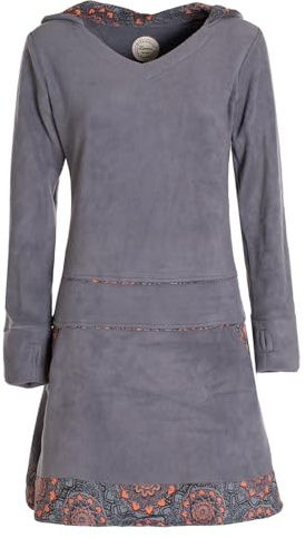 Vishes - Alternative Bekleidung - Extra warmes Winterkleid Damen Pullover-Kleid Sweatkleid Eco-Fleece