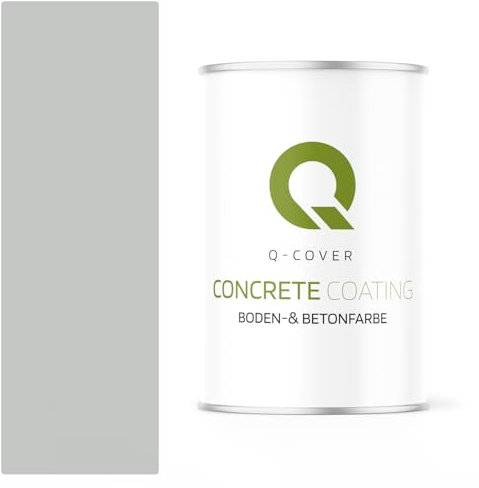 Q-COVER Bodenfarbe Betonfarbe Hellgaru 0,9L Garagenboden Bodenbeschichtung für Innen Kellerfarbe Fußbodenfarbe