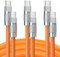 STATIK TsumoCharge USB C to USB C Charger Cable, Heavy Duty 100W, Unbreakable Silicone, Fast Charging, Data Transfer, 6FT/2M Orange 3-Pack