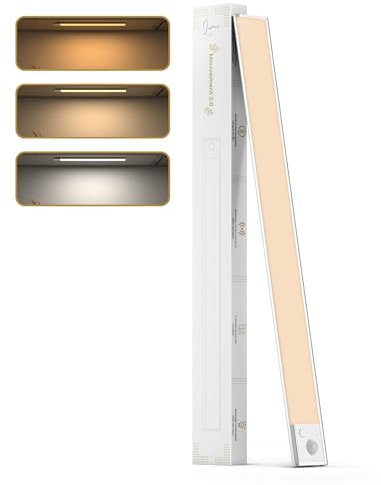 Lumic Mouvement 3.0 - Marque Française - Réglette LED Sans Fil à Détecteur de Mouvement - Rechargeable par USB - 3 Couleurs D'Éclairage - Batterie Longue Durée (23cm, 1, Lot)