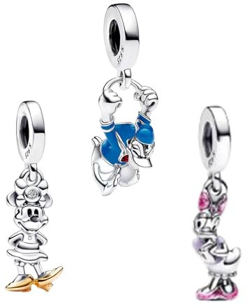 Doyafer 925 Traje De Perlas Colgantes De Pato Y RatóN De Plata Esterlina Para Pulseras De Mujer, Collares, Regalos De CumpleañOs, Para Familiares Y Amigos
