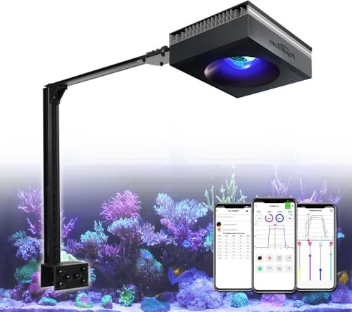 PopBloom RL90 Reef Beleuchtung Aquarium, Vollspektrum Aquarium LED Beleuchtung, für Salzwasser Aquarium Korallen, Riffe (90W RL90 Schwarz)