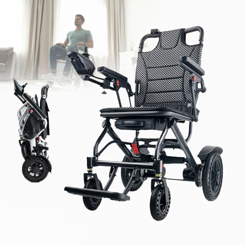 Fauteuil Roulant éLectrique Pliable Homologué Par Les Compagnies AéRiennes, LéGer De 16,3 Kg Avec Deux Moteurs Sans Balais, Tout-Terrain, Capacité De 100 Kg,20AH