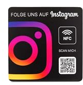 Instagram NFC Sticker, PVC, 80,5 x 80,5 mm, fertig eingerichtet, mit NFC und QR-Code