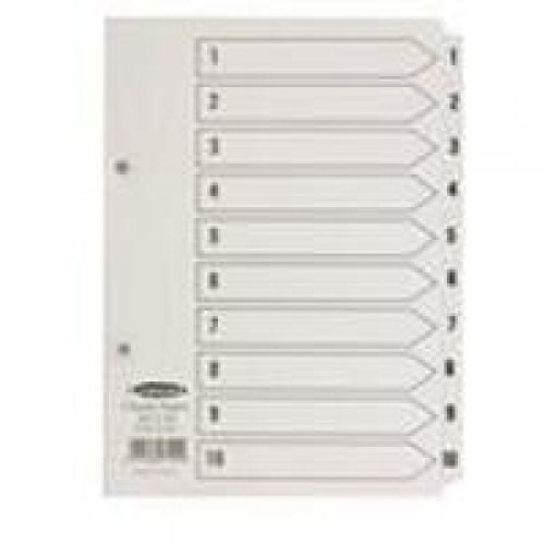Concord Classic Index Mylar-reinforced Punched 2 Holes 1-10 A5 White Ref 07101/CS71