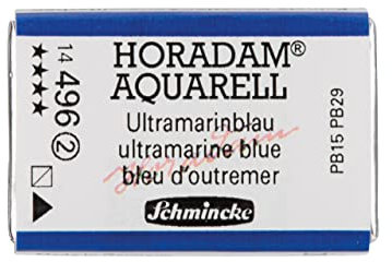 Schmincke – HORADAM® AQUARELL - feinste Künstler-Aquarellfarben, 496 Ultramarinblau, 14 496 043, 1/1 Näpfchen