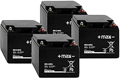 Akku kompatibel e-max 90S 4kW Elektro Roller Scooter 48V 4x 12V 50Ah AGM Blei