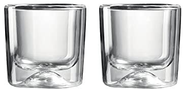 Guzzini - Gocce, Set 2 Bicchieri a Doppia Parete - Trasparente, Ø 6,5 x h6,3 cm | 88 cc - 22300000