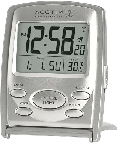 Acctim 71707 Vista MSF Radio Controlled Multi Function LCD Travel Alarm Clock