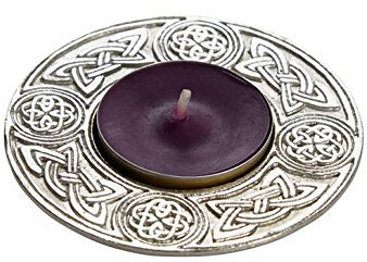 Wentworth Pewter Teelichthalter, keltisch, aus Zinn, rund, Kerzenhalter