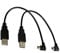 CERRXIAN USB 2.0 Extension Cable 9 Inch Mini USB Cable Combo Mini USB Right Angle & Left Angle Male to USB Type A 2.0 Data Sync and Charge Cable (1 Pair