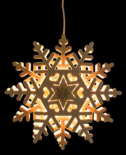 Kunstgewerbe Taulin Fensterbild Schneekristall (2) - 29 cm