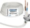 EBROM Tubo flessibile in plastica rotondo, cavo, cavo di alimentazione, cavo, cavo dispositivo H05VV-F 2 x 1,0 mm², colore: bianco, molte lunghezze in incrementi di 5 metri fino a 200 metri, 2 x 1