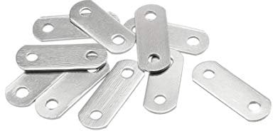 sourcing map Repair Plate, 22mmx8mm, Flat Fixing Mending Corner Brace Bracket Connector, Pack of 10