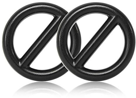 Ganzoo O-Ring mit Steg Metall für Hunde-Leine, 20 mm Innen-Durchmesser, 2 Stück, Stegring, legierter Stahl, Nicht rostend, Rund-Ringe für Paracord 550 Halsband, Handtasche, Basteln, Farbe Schwarz