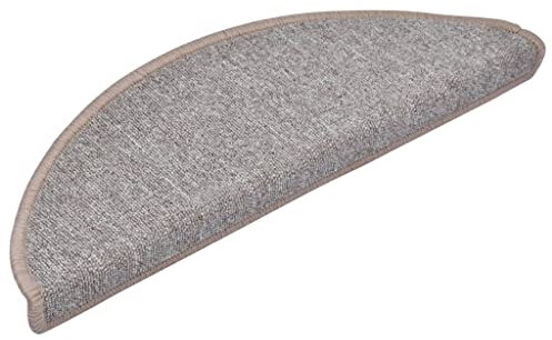 vidaXL 15x Treppenmatte Stufenmatte Stufenschoner Treppenschoner Treppenteppich Treppenschutz Matte Matten Teppich Halbrund Hellbraun 65x24x4 cm