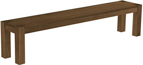 Sitzbank 208 cm Rio Kanto Nussbaum Pinie Massivholz Esszimmerbank Küchenbank Holzbank - Größe und Farbe wählbar Brasilmöbel